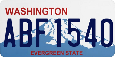 WA license plate ABF1540