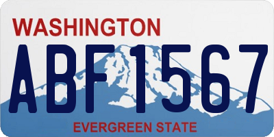 WA license plate ABF1567