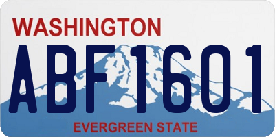 WA license plate ABF1601