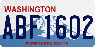 WA license plate ABF1602