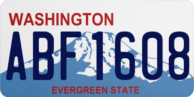 WA license plate ABF1608