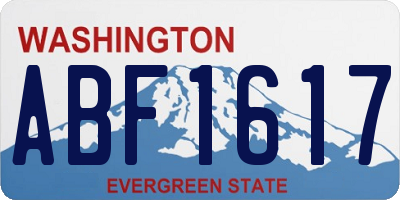 WA license plate ABF1617