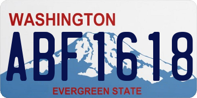 WA license plate ABF1618