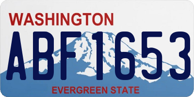 WA license plate ABF1653