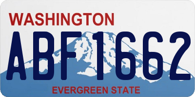WA license plate ABF1662