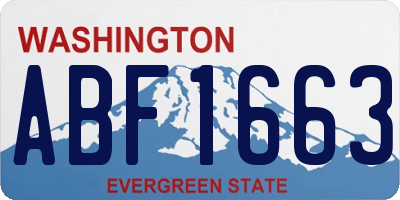 WA license plate ABF1663
