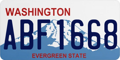 WA license plate ABF1668