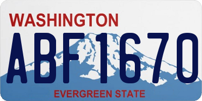 WA license plate ABF1670