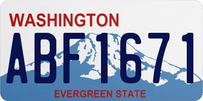 WA license plate ABF1671