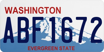 WA license plate ABF1672