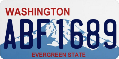 WA license plate ABF1689