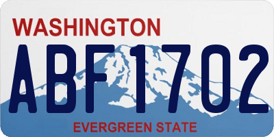 WA license plate ABF1702