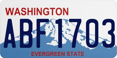 WA license plate ABF1703