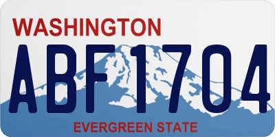 WA license plate ABF1704