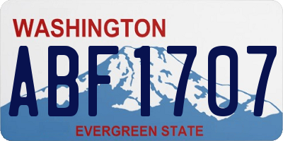 WA license plate ABF1707