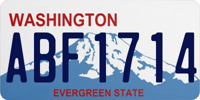 WA license plate ABF1714