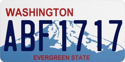 WA license plate ABF1717