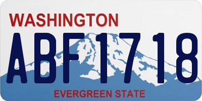 WA license plate ABF1718