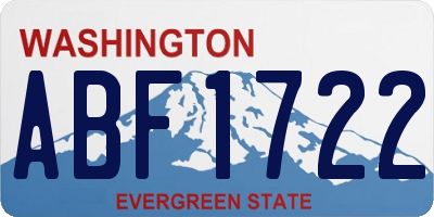 WA license plate ABF1722