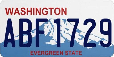 WA license plate ABF1729