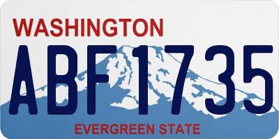 WA license plate ABF1735