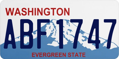 WA license plate ABF1747