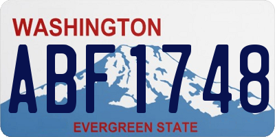 WA license plate ABF1748