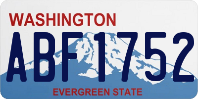 WA license plate ABF1752