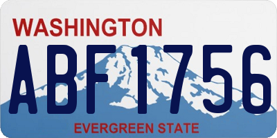 WA license plate ABF1756