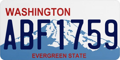 WA license plate ABF1759