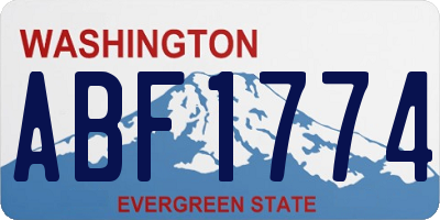 WA license plate ABF1774