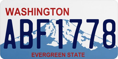 WA license plate ABF1778