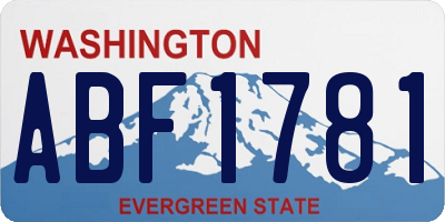 WA license plate ABF1781