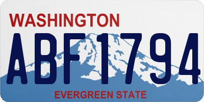 WA license plate ABF1794