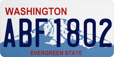 WA license plate ABF1802