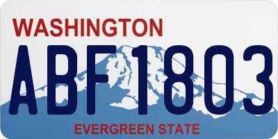 WA license plate ABF1803