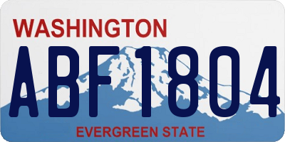 WA license plate ABF1804