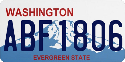 WA license plate ABF1806