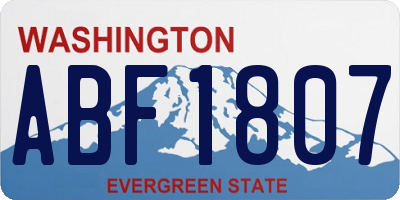 WA license plate ABF1807