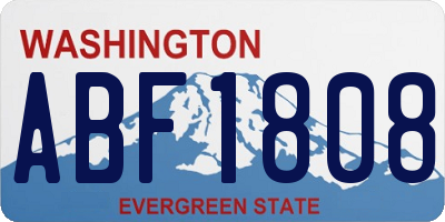 WA license plate ABF1808