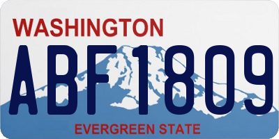 WA license plate ABF1809