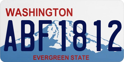WA license plate ABF1812