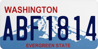 WA license plate ABF1814