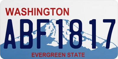 WA license plate ABF1817
