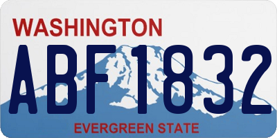 WA license plate ABF1832