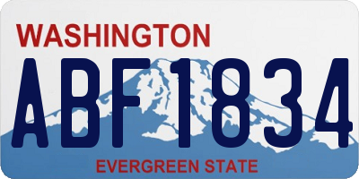 WA license plate ABF1834
