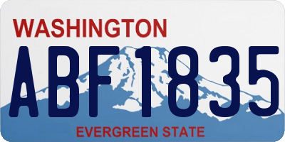 WA license plate ABF1835