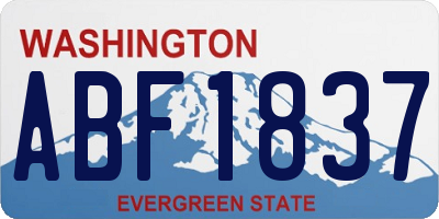 WA license plate ABF1837
