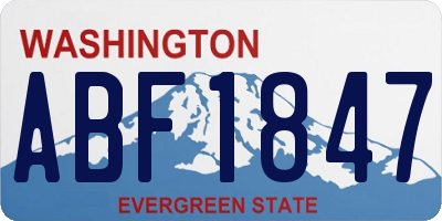 WA license plate ABF1847