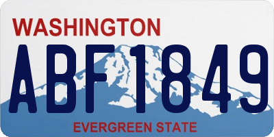 WA license plate ABF1849